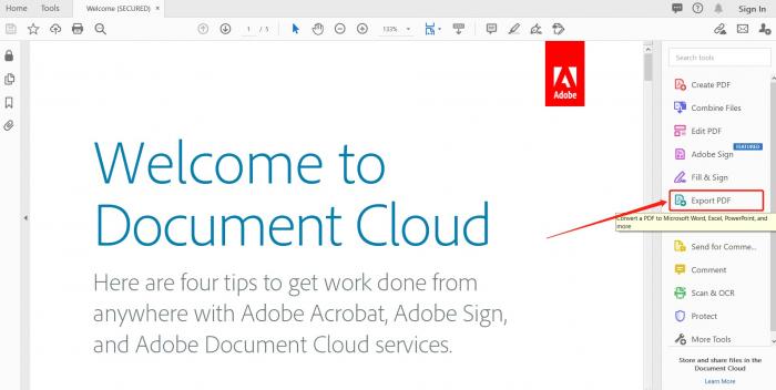 copy PDF to Word_Adobe_step 2